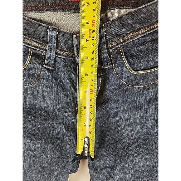 Vintage Guess Jeans Womens Boot Cut Blue Denim Purple Button size 26 Y2K - Picture 11 of 12